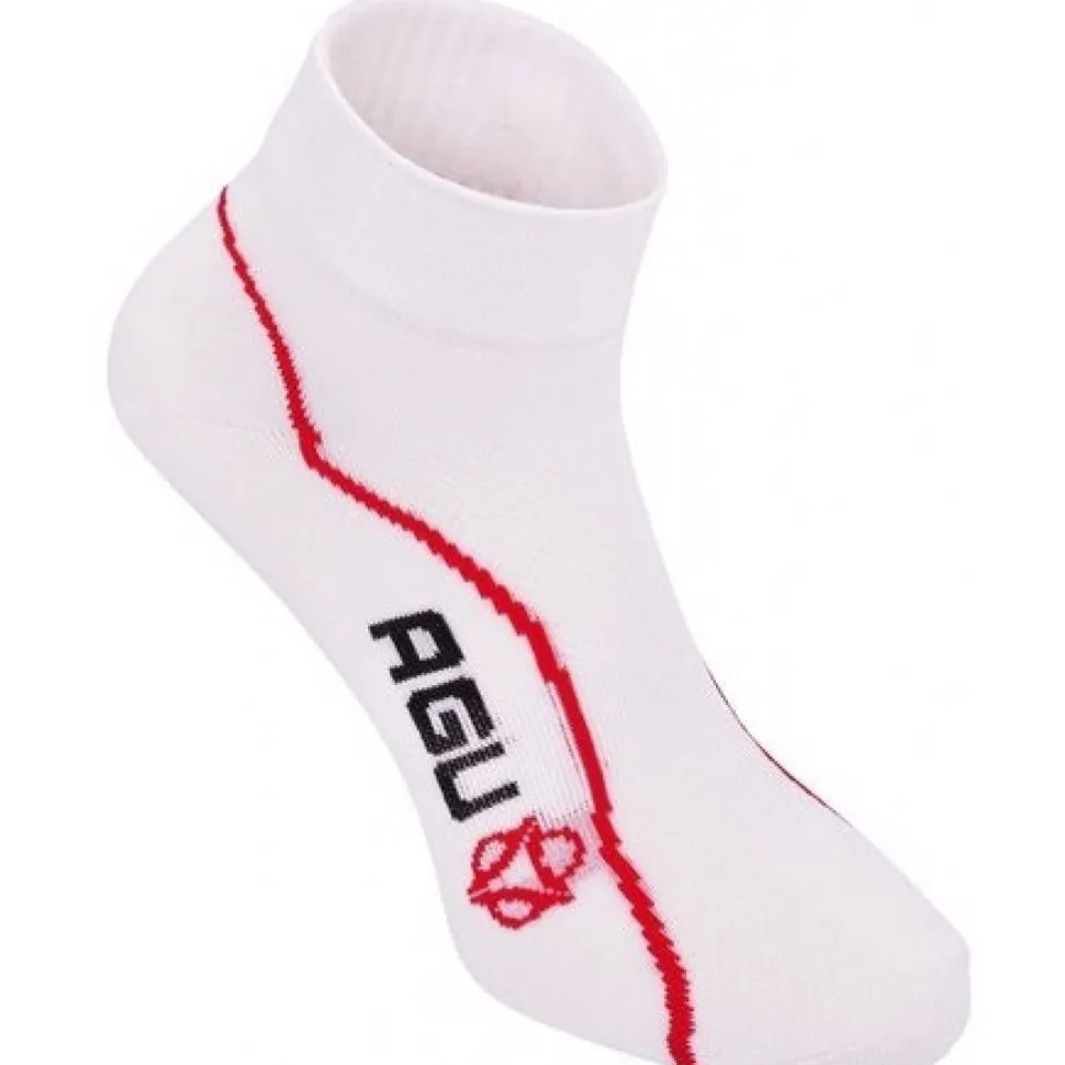 AGU Summer Fietssok Wit/Rood duo-pack
