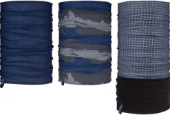 Avento colsjaal set van 3 stuks zwart/blauw