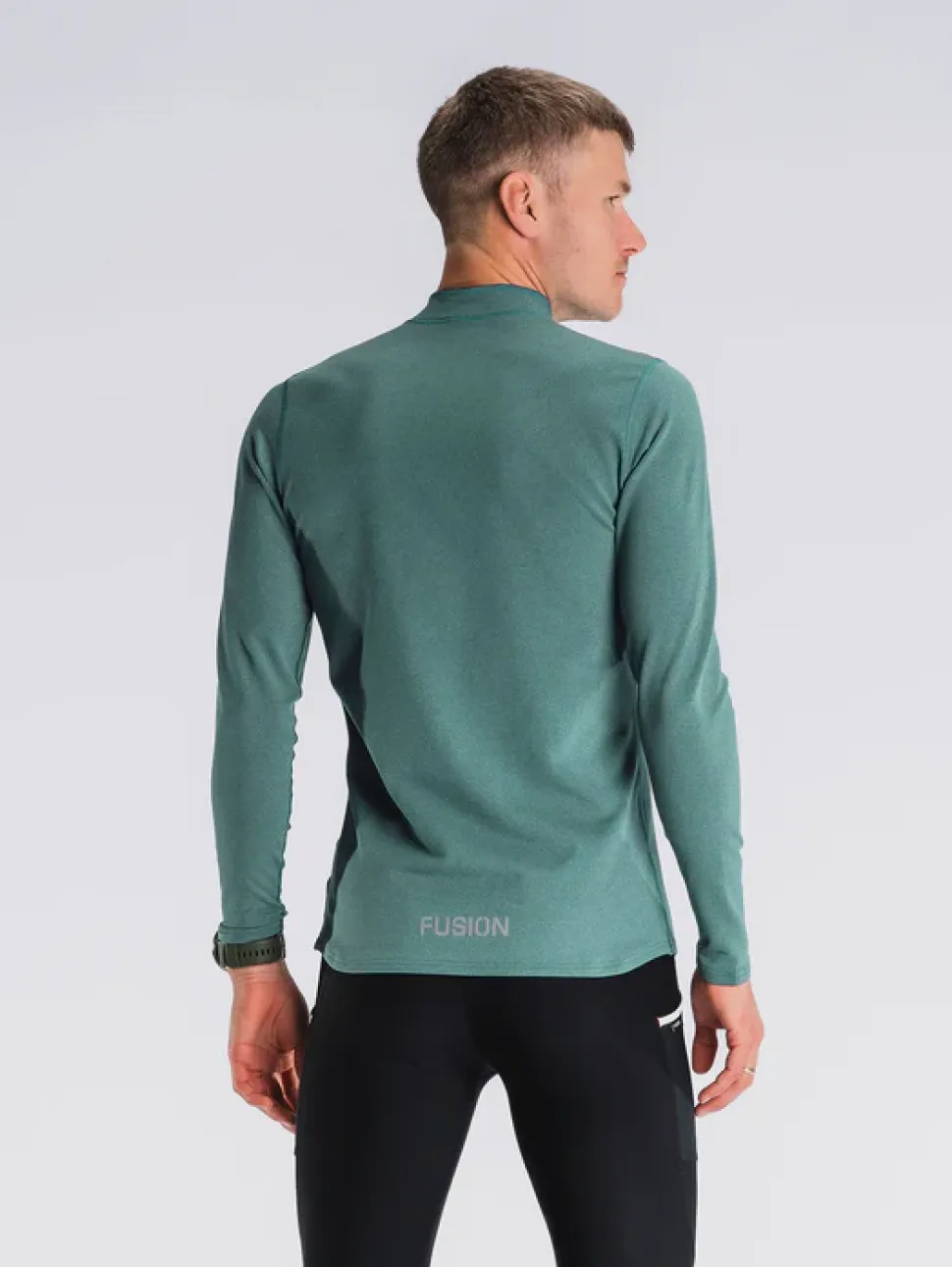 Fusion mens C3 zip neck green