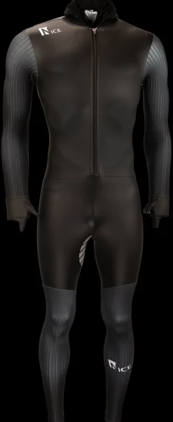 Nice rubber schaatspak power x zwart/zwart