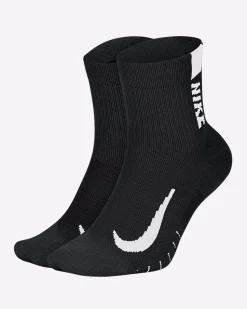Nike Multiplier Ankle Socks 2 Pack Black