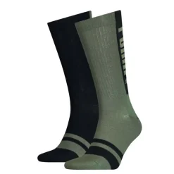 Puma regular crew 2 pack logo black+green
